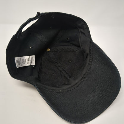 Unbranded Strapback Hat Black One Size Adjustable Vented Holes 6 Panel Blank