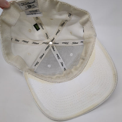 Titleist FJ PRO V1 Fitted Hat White M/L Embroidered 6 Panel New Era Polyester