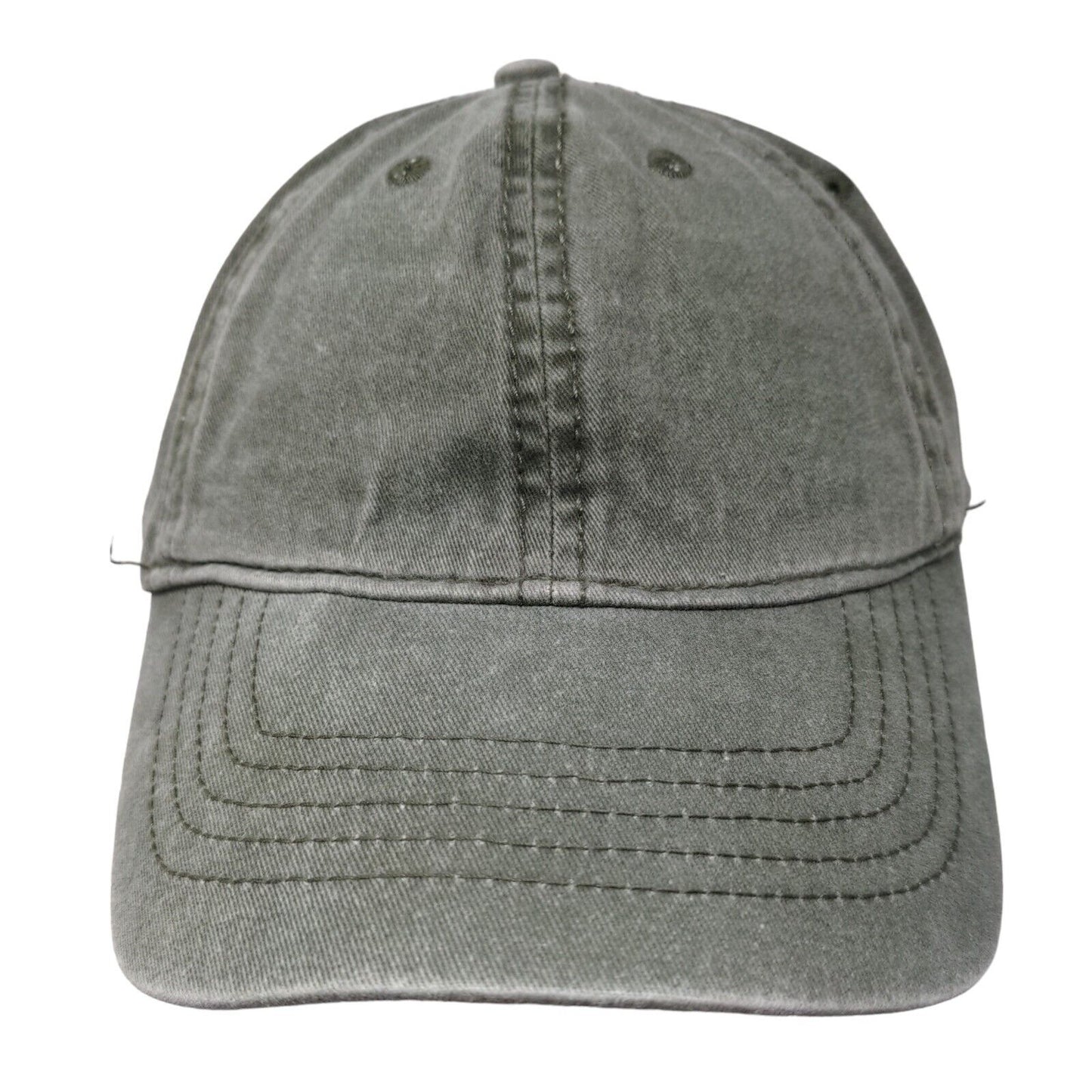 Unbranded Slideback Hat Green OSFM Adjustable Vented Holes 6 Panel Blank