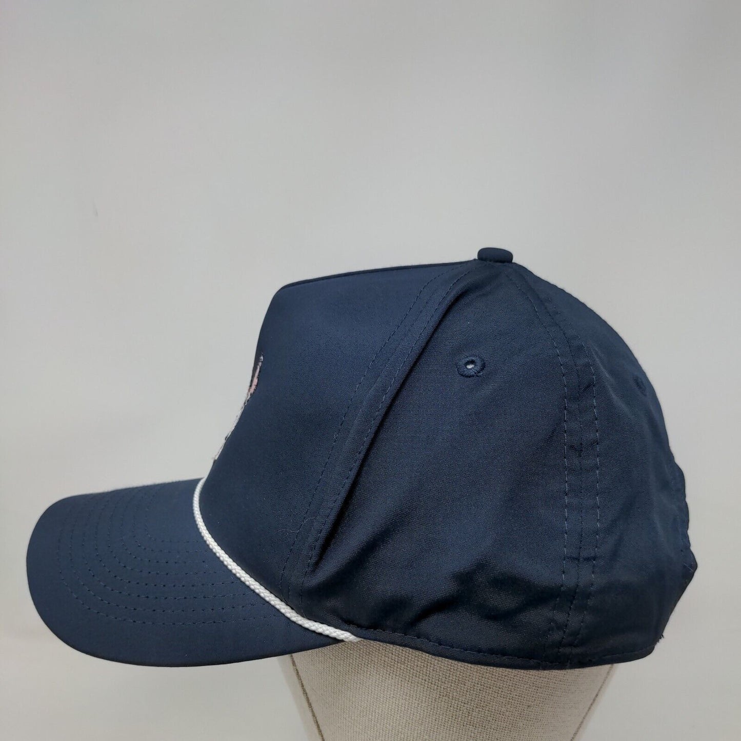 Pig Embroidered Snapback Hat Blue OSFA Adjustable Vented Holes Rope Imperial