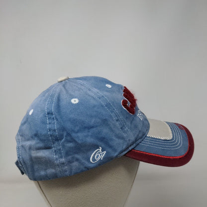 Canada Maple Leaf Strapback Hat Blue One Size Embroidered Adjustable
