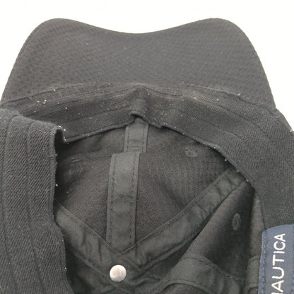Nautica Logo Strapback Hat Black One Size Solid Adjustable Embroidered