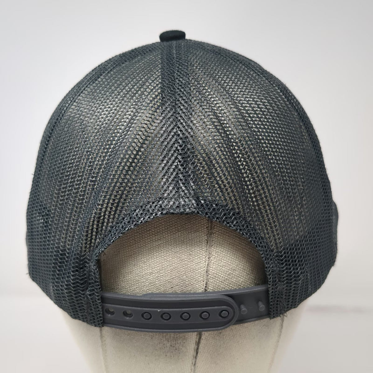 Port Authority Trucker Hat Black One Size Leather Patch Mountain Idaho Snapback