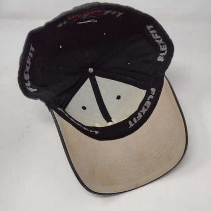DW Embroidered Logo Fitted Hat Black L-XL Flexfit Yupoong 6 Panel