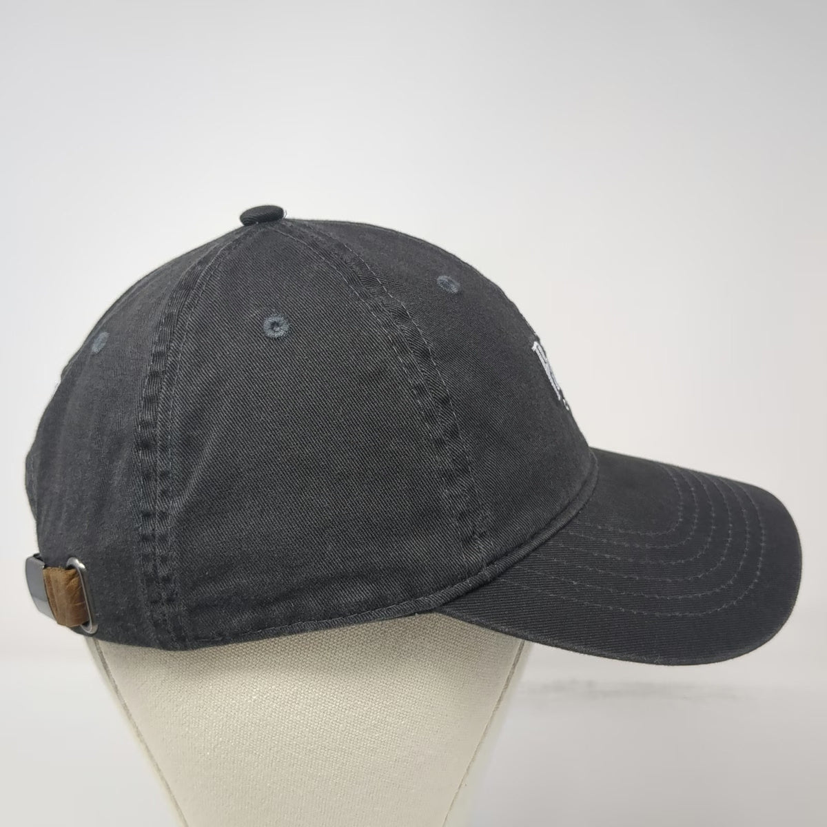 Peet's Coffee Baseball Cap Gray One Size Leather Strapback Faded Cotton Hat