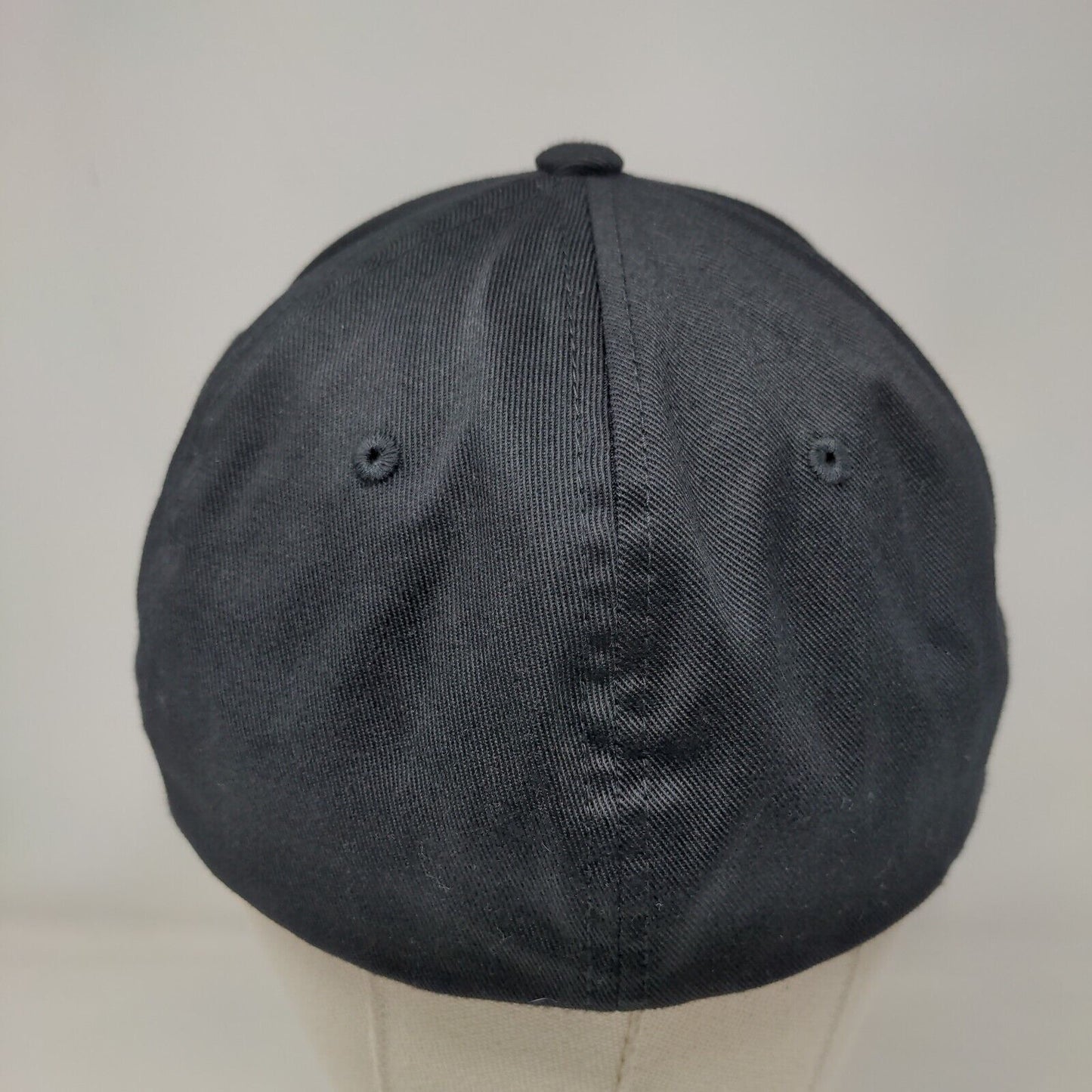 Yupoong Fitted Hat Black L/XL Flexfit Lightweight Vented Holes 6 Panel Blank