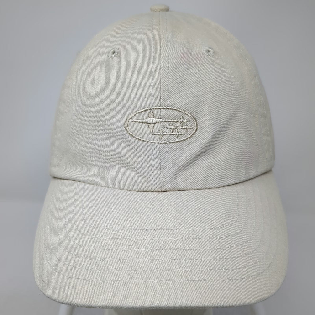 Subaru Logo Baseball Cap Beige One Size Embroidered Adjustable Slideback Hat