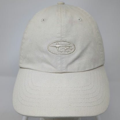 Subaru Logo Baseball Cap Beige One Size Embroidered Adjustable Slideback Hat