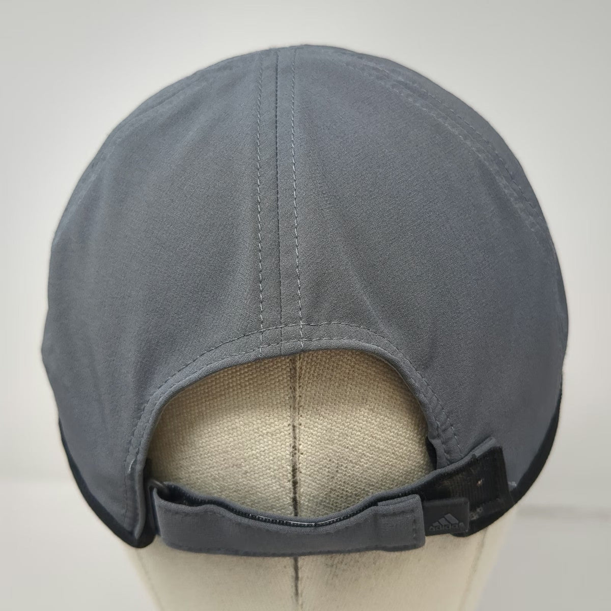 Adidas Baseball Cap Gray One Size Climalite Performance Strapback Mesh Vents Hat