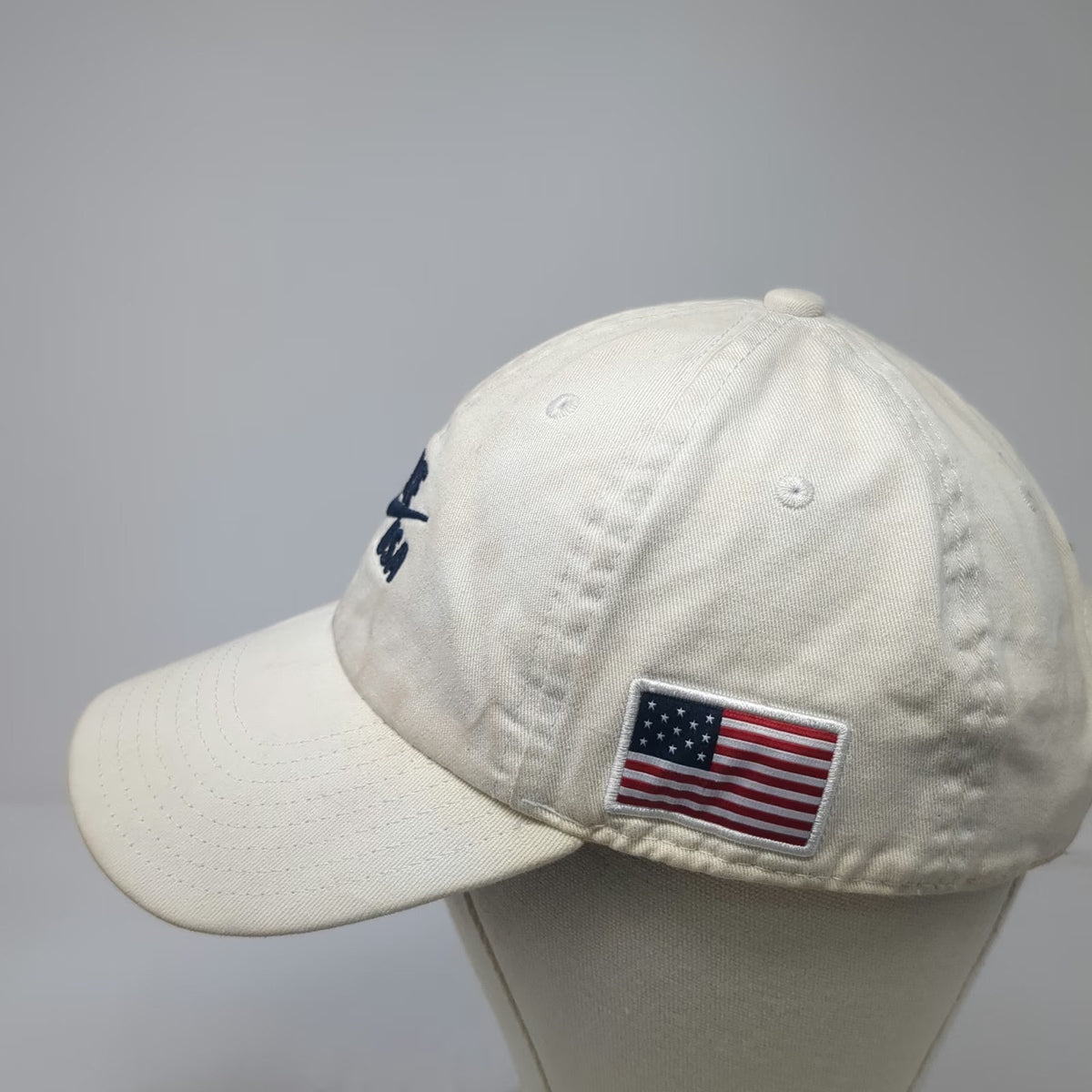 Nike Baseball Cap White Blue Red One Size USA Flag Slideback Hat Swoosh Cotton