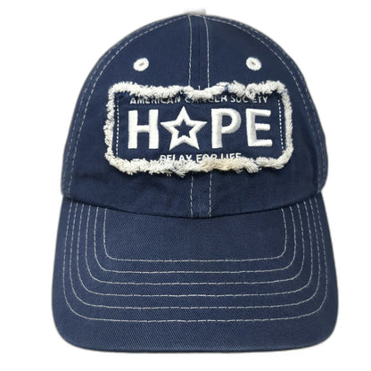 Blue Baseball Cap One Size Relay For Life Hope American Cancer Society Hat Star