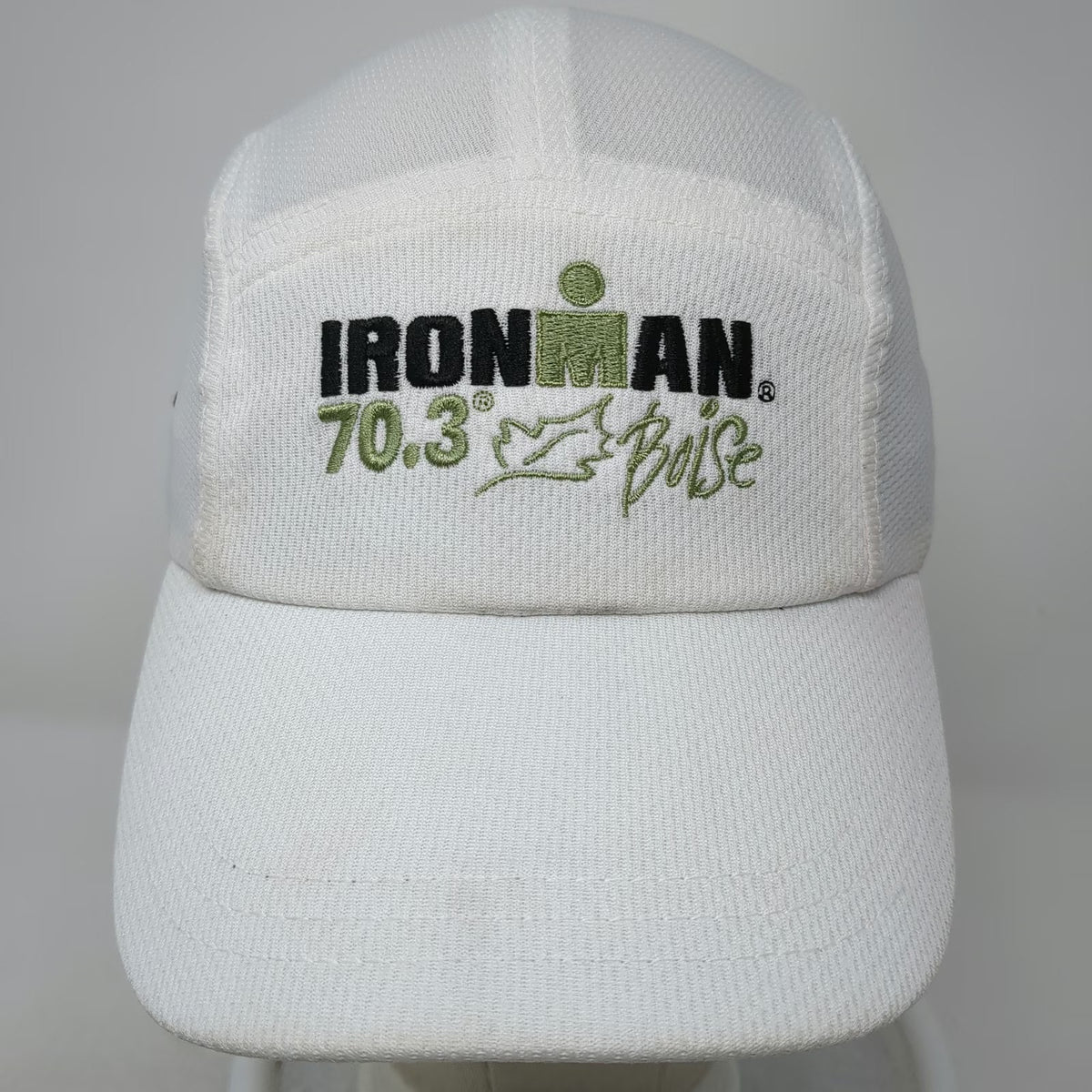 Headsweats 5 Panel White One Size Hat Ironman 70.3 Boise Mesh Performance
