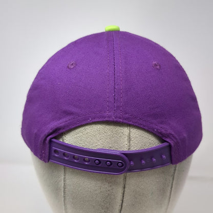 Chuck E. Cheese Boys 5 Panel Purple Hat Green Snapback Rubber Mascot Logo
