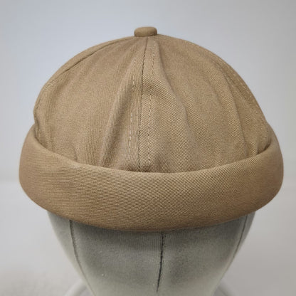 Brown Baseball Cap One Size Slideback Brimless Rolled Cuff Cotton Twill Hat