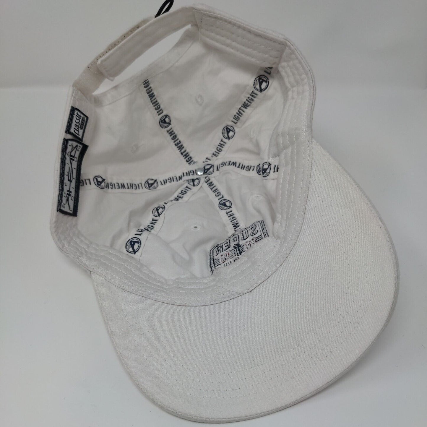Super Bash The Row 2019 Strapback Hat White Classic Cut Embroidered