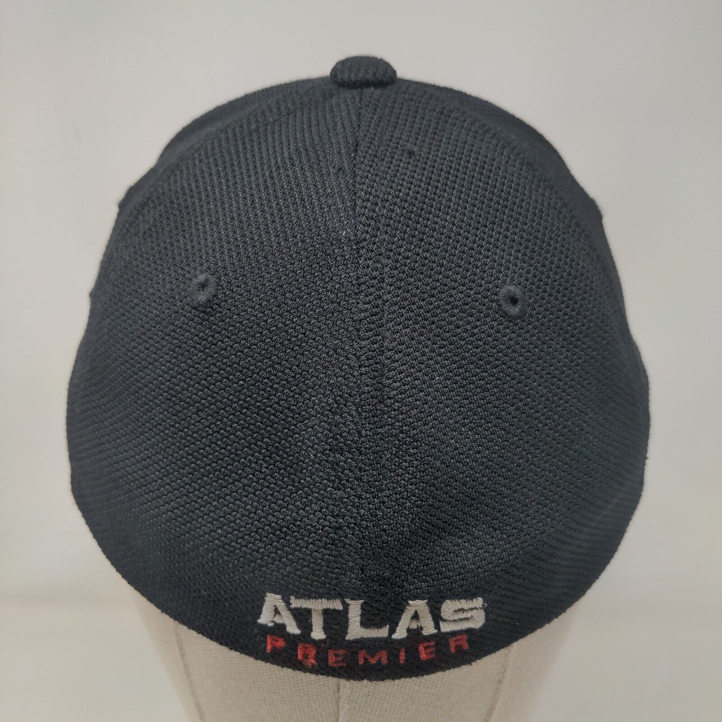 Atlas Premier Fitted Hat Black One Size Embroidered Flexi Fit 6 Panel Yupoong