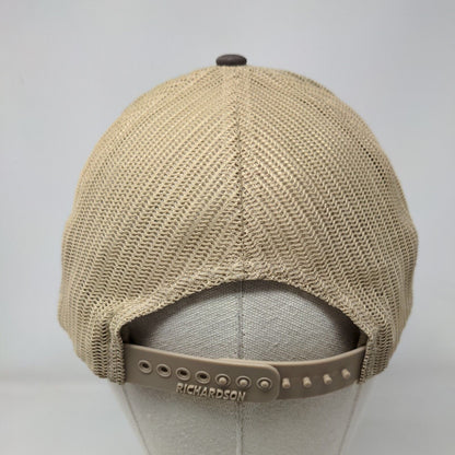 Cross The Divide Snapback Trucker Hat Brown One Size Leather Patch