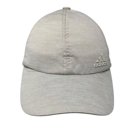 Adidas 3 Stripes Strapback Hat Tan OSFA Adjustable Climalite 6 Panel