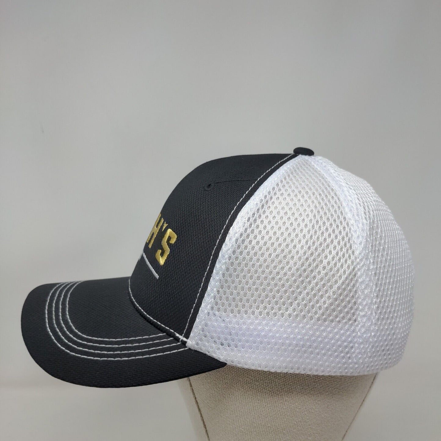 Bish's RV Snapback Mesh Back Trucker Embroidered Logo Hat Black White