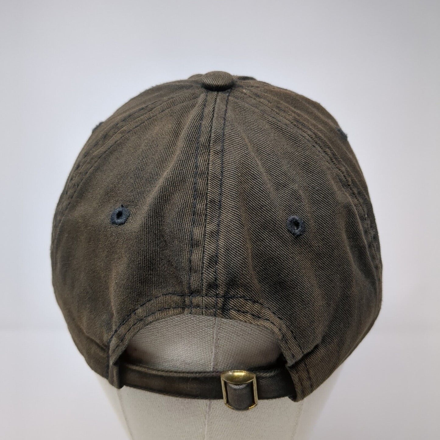 Views Slideback Hat Black One Size Adjustable Solid 6 Panel Vent Holes