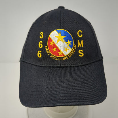 366 CMS Many Skills One Mission Fitted Hat Black S/M Embroidered Otto