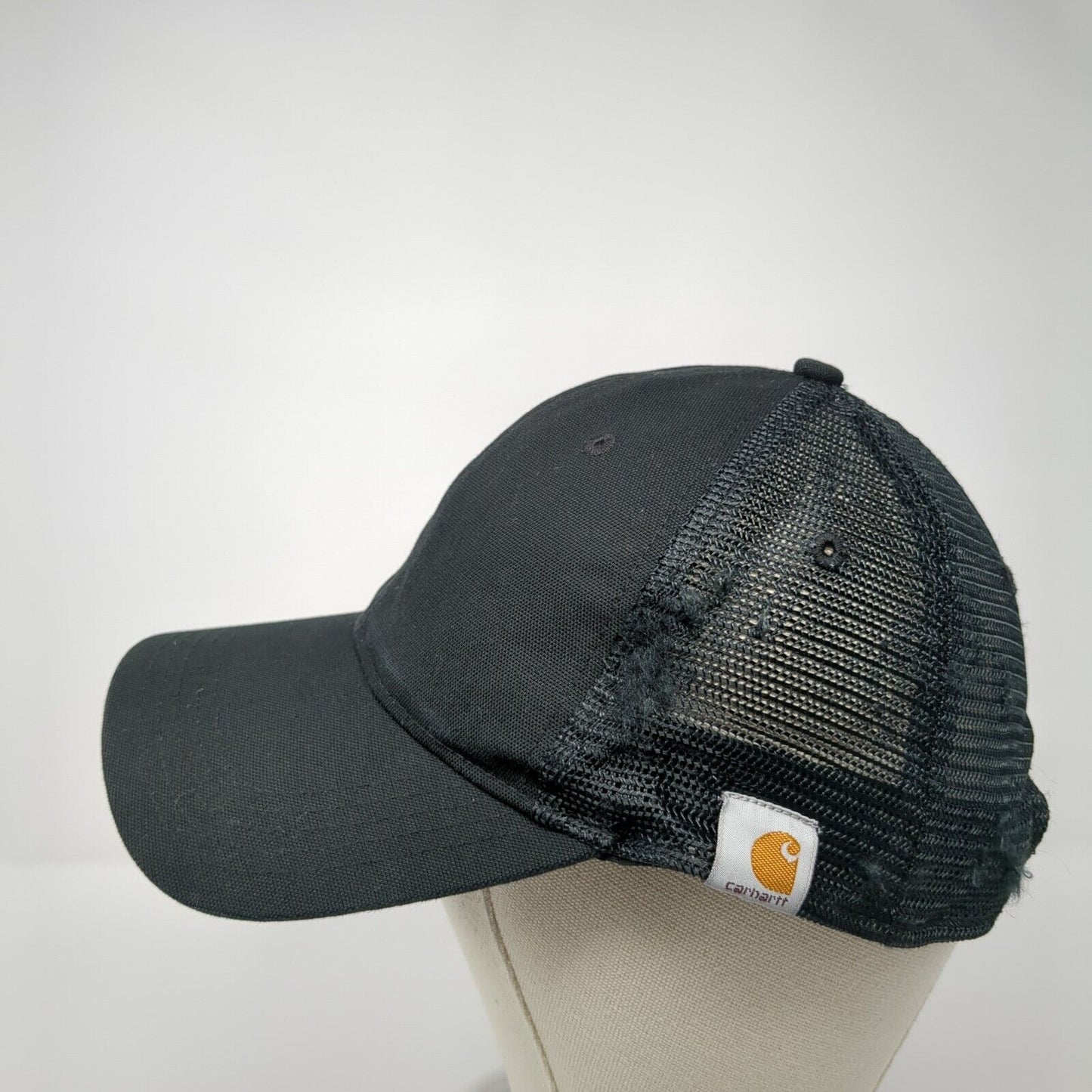 Carhartt Snapback Trucker Hat Black One Size Adjustable Mesh Back 6 Panel Blank