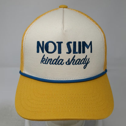 Questionables Trucker Hat Yellow White Blue One Size Not Slim Kinda Shady Rope