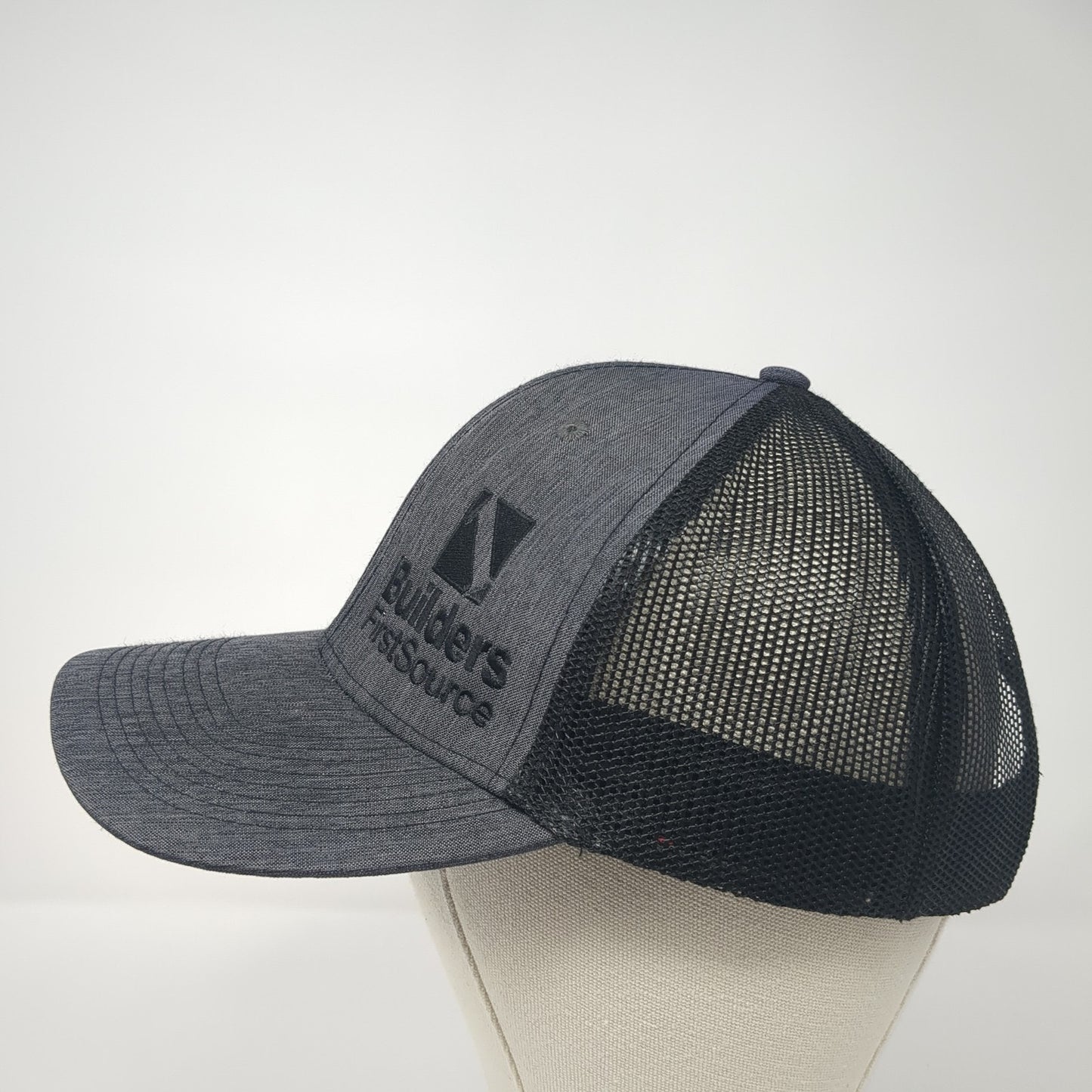 Builders First Source Snapback Trucker Hat Gray OS Adjustable Mesh Back Ivory