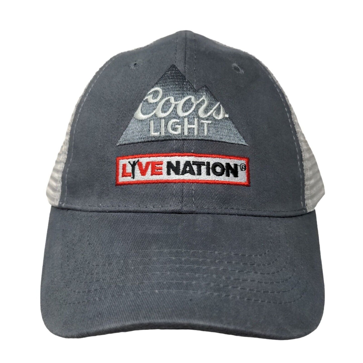 Coors Light Live Nation Men's Snapback Mesh Back Hat Gray Adjustable Beer Logo