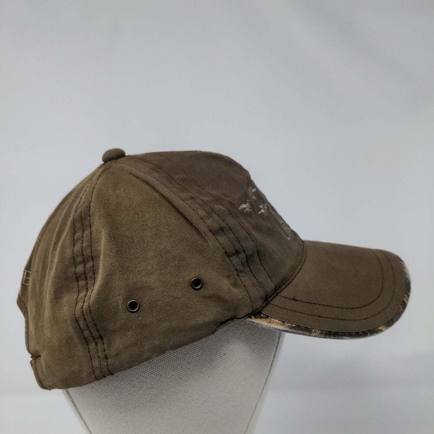 Ducks Unlimited DU Leader Slideback Hat Brown OSFM Camo Trim Outdoor Cap