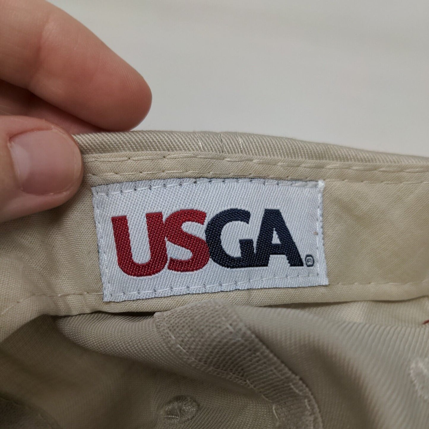 USGA Slideback Hat 2012 US Open The Olympic Club Tan Embroidered Logo Golf