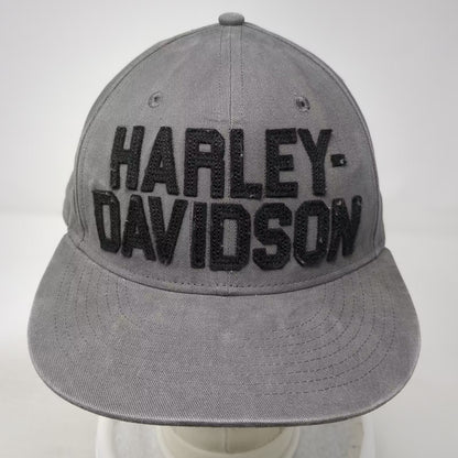 Harley-Davidson Baseball Cap Gray L Fitted Hat Embroidered Block Letter Cotton