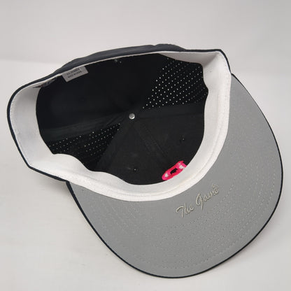 The Game Fitted Flat Bill Hat Black Embroidered Pink R Logo Size Small