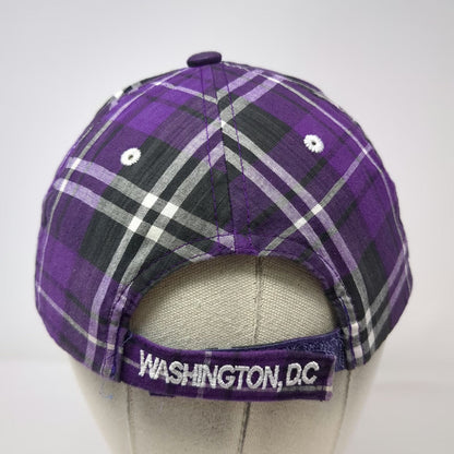 City Hunter Baseball Cap Purple One Size Plaid Interlocking DC Washington DC Hat