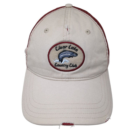 Clear Lake Country Club Snapback Trucker Hat Multi OS Mesh Back Distressed Pukka