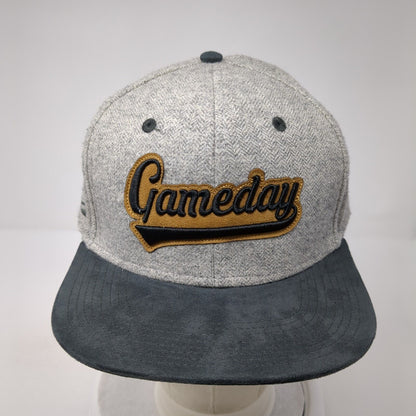 Gameday Patch Snapback Hat Gray One Size Adjustable Herringbone Pukka