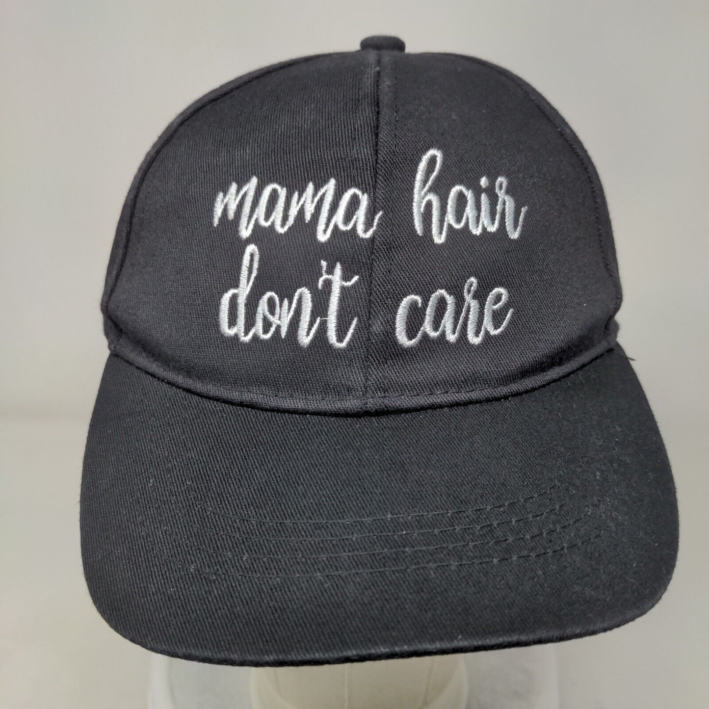 Mama Hair Don't Care Snapback Hat Black One Size Embroidered 6 Panel