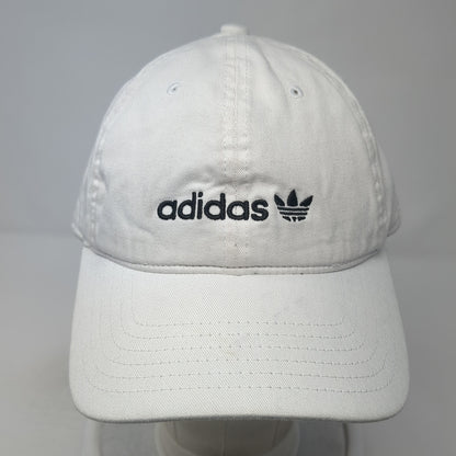 Adidas Trefoil Slideback Hat White One Size Adjustable Solid Vent Holes