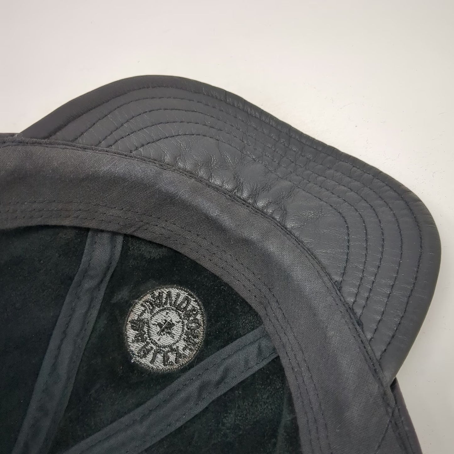 Harley-Davidson Baseball Cap Black M Leather Star Logo USA Fitted Hat Vintage