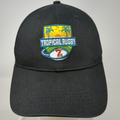 Tryzone ITZ Tropical Rugby 7s Baseball Cap Black One Size Hat Embroidered
