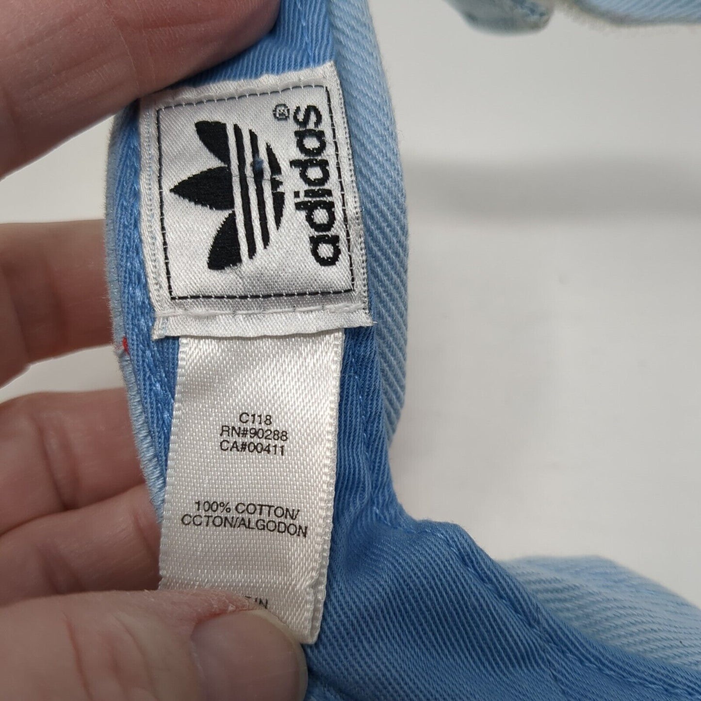 Adidas Trefoil Strapback Sun Visor Hat Blue One Size Solid Adjustable
