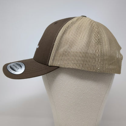 Yupoong Trucker Hat Brown OSFM Mesh Snapback Aquidneck Island Land Trust Logo