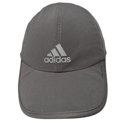 Adidas Aeroready Strapback Hat Gray OSFA Adjustable 3 Stripes Solid