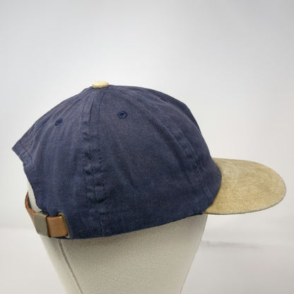 BMW Baseball Cap Blue One Size Leather Strap Suede Brim Motorcycles Logo hat