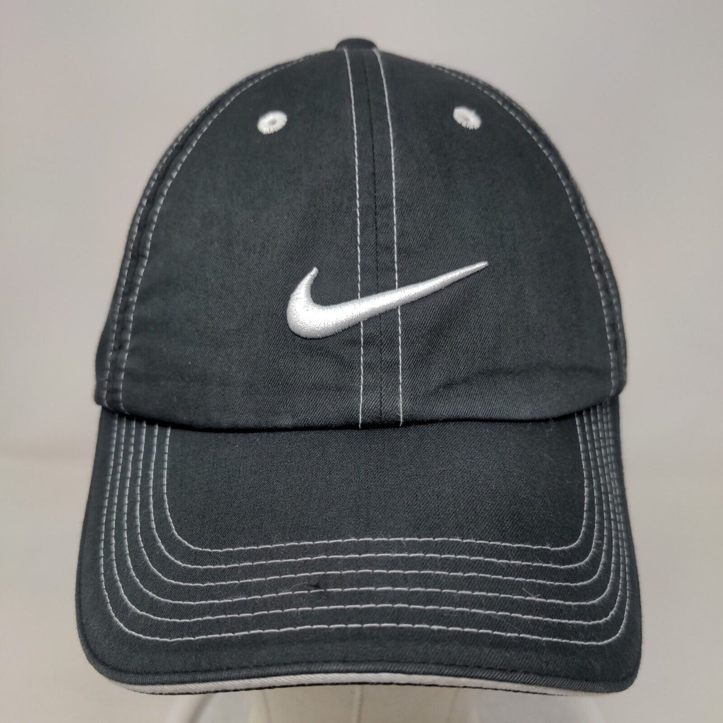 Nike Swoosh Logo Strapback Hat Black One Size Adjustable Embroidered Nike Golf