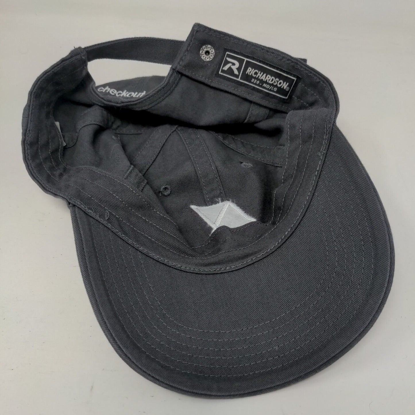 Richardson Slideback Hat Gray M/L Solid Embroidered Checkout.com Crypto