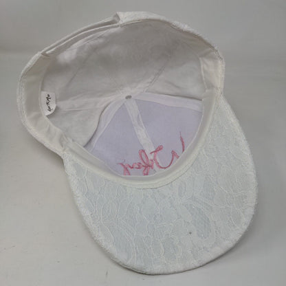 Wifey Strapbck Hat White One Size Adjustable Lace Trim Embroidered Miss To Mrs