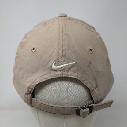 Nike Swoosh Slideback Hat Tan OSFM Embroidered Adjustable 6 Panel