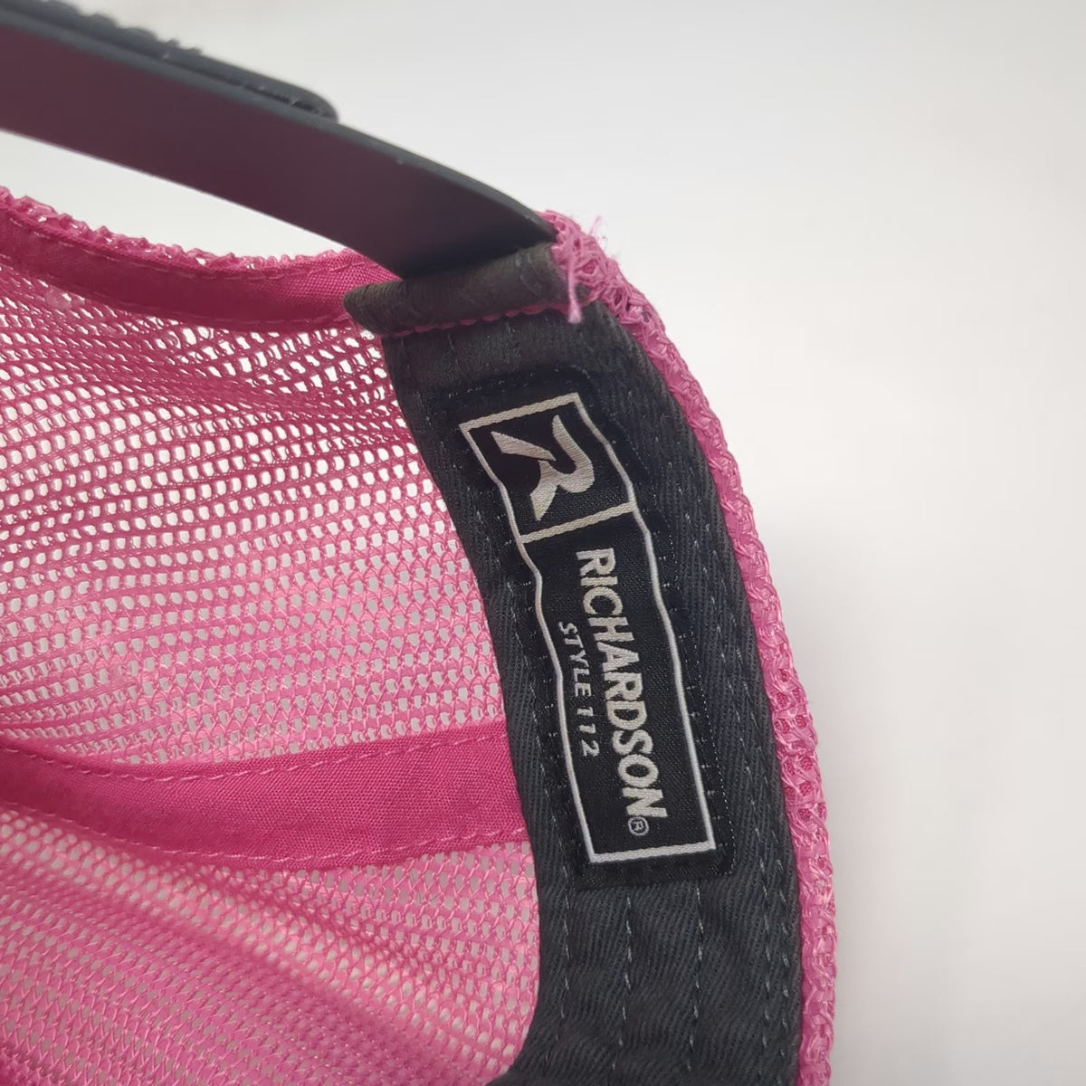 Richardson Trucker Hat Gray Pink One Size Mesh Snapback Mountain Flag Logo