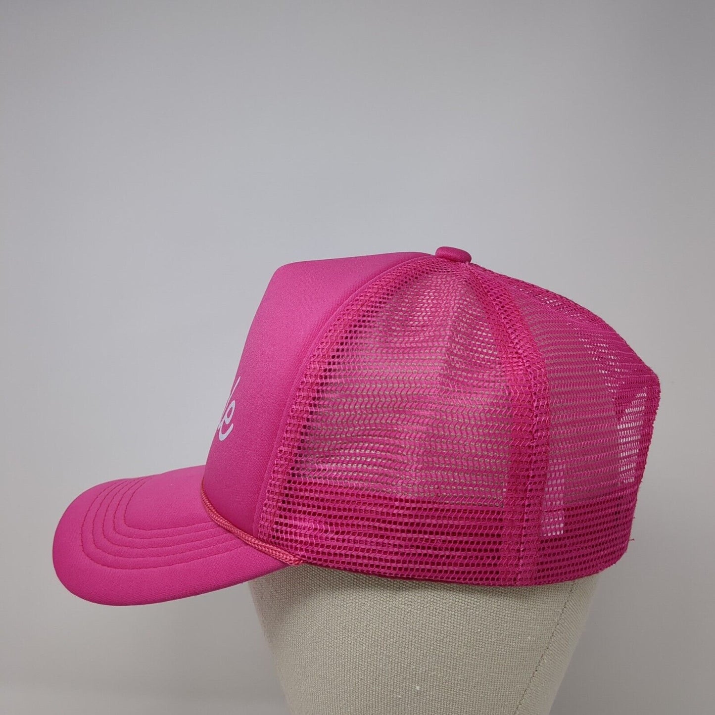 Bride Snapback Trucker Hat Pink One Size Adjustable Lightweight Mesh Back Rope